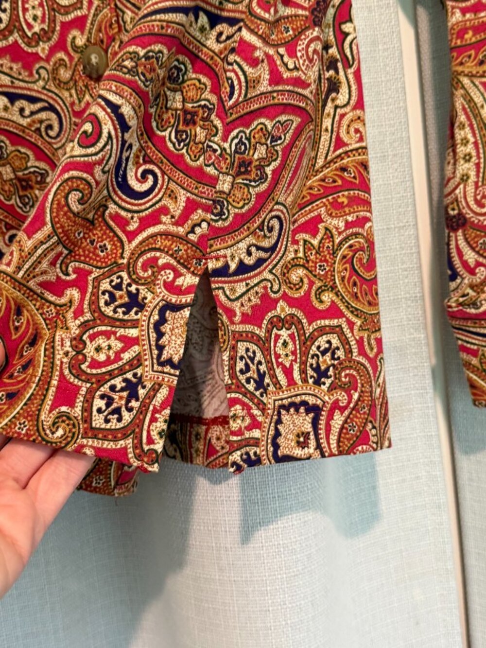 Ralph Lauren 2pc Pajama Set S NWT Red Gold Paisley Loungewear - Picture 6 of 9